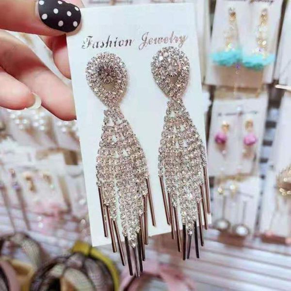 

new xiaoshan gehan style fashion exaggerated long tassel earrings, Black