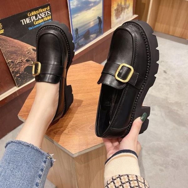 

dress shoes women's shallow calf spring 2021 simple fashion high heels autumn ladies casual all-match thick-soled non-slip, Black