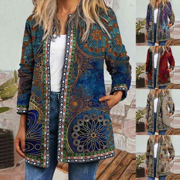 

l-5xl autumn women jackets female cardigan loose streetwear women coat ethnic pocket vintage anti-shrinking woman coat outerwear, White;black