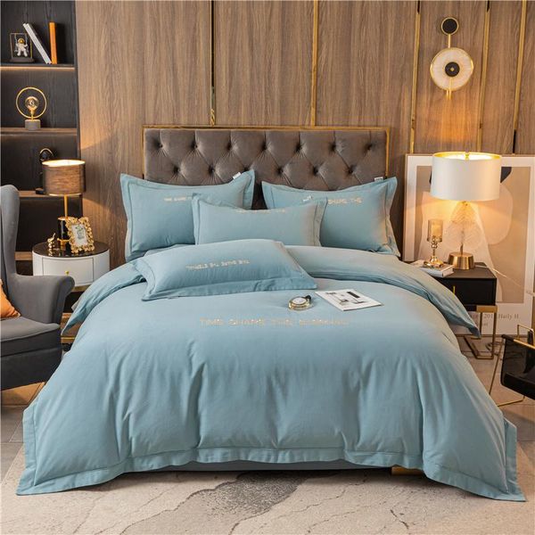 

bedding sets michiko thickened pure cotton embroidery buried rope four piece set