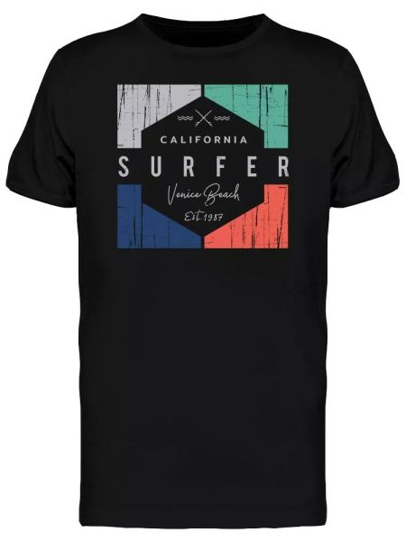 

california surfer venice men's tee -image by shutterstock, White;black