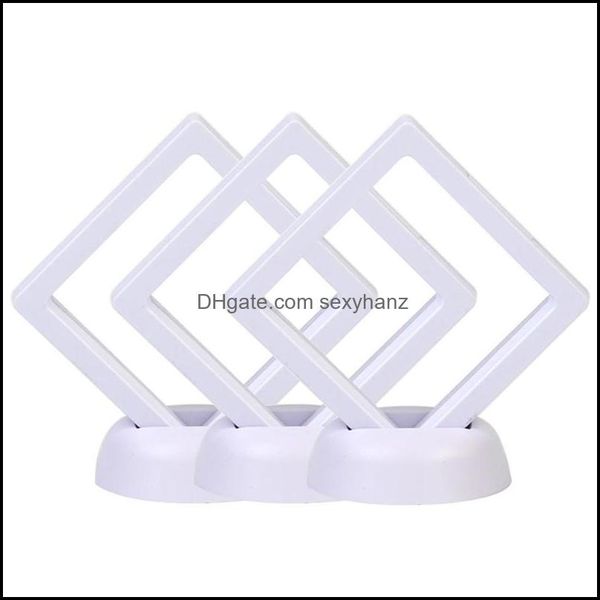 

packaging & jewelry pouches, bags 3 pcs 3d floating display frame storage box stamp mtifunction show case coins holder stand medallions squa, Pink;blue