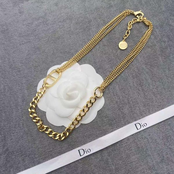 

2021 new fashion style letter female net red same brass necklace, Silver