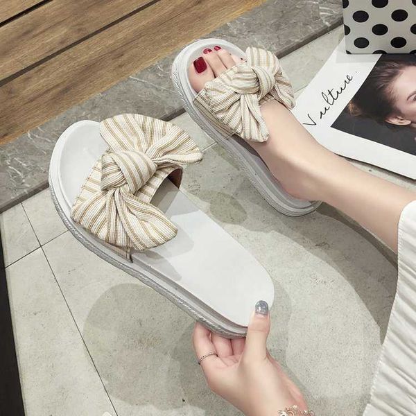 

sandals big bowtie woman beach flip flops summer sandals antiderrantante-chinese platform size 35-40 bijh, Black