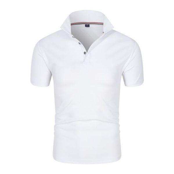 

men's polos summer pure color quick-drying short sleeve lapel shirt fashion casual slim business, White;black
