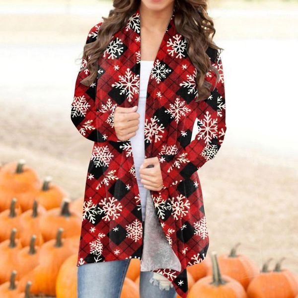 

women's jackets christmas cardigan digital printing casual long-sleeved winter fashion female clothing, Black;brown