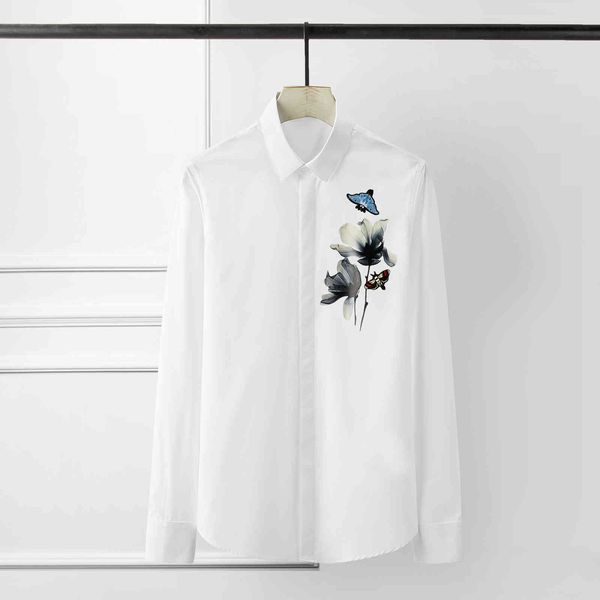 

business shirt deluxe and 2021 spring xinyi product china fengshui xianhua and printing embroidery long sleeve men's slim, White;black