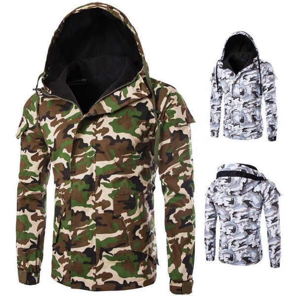 

men's jackets mens casual hoodie autumn camouflage print clothes hooded windbreaker coat male outwear jacket 02ry lw6v, Black;brown