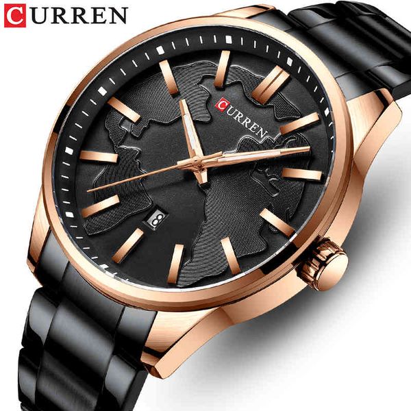 

curren men watch brand luxury quartz fashion mens watches waterproof sport wrist watch business male clock erkek kol saati 210517, Slivery;brown