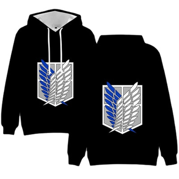 

costume accessories anime attacking giant cosplay sweater 3d printed hoodie creative fashion streetwear casual long-sleeved sweater, Silver
