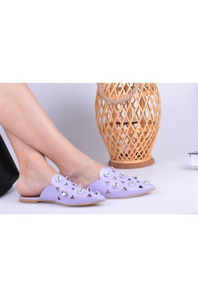 

slippers daria lilac pointed stone, Black
