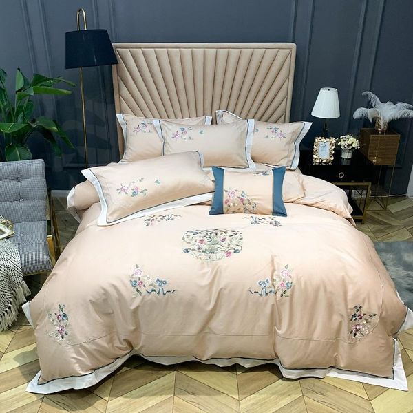 

bedding sets luxury classical flower embroidery 800tc egyptian cotton set  king duvet cover bed sheet pillowcases home textiles