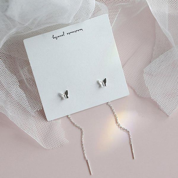 

dangle & chandelier long tassel butterfly hanging drop earrings gold silver color 2021 fashion women earring summer jewelry girl gift