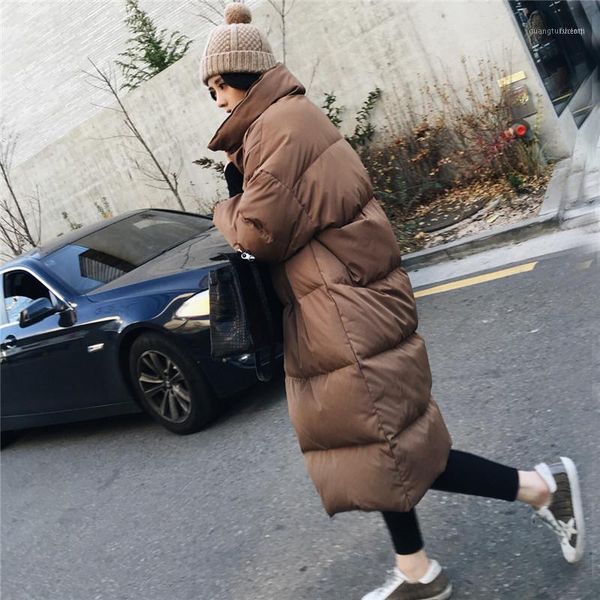 

women's down & parkas thick covered button loose warm winter coat women cotton padded casual overcoat oversized parka femme chaqueta mu, Black