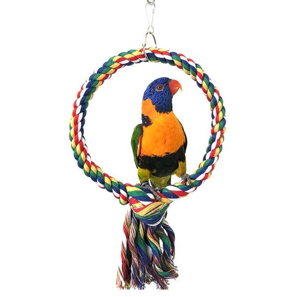 

small animal supplies parrot rope hanging braided budgie chew bird cockatiel toy pet stand training accessories conure swing