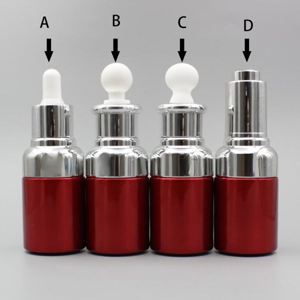 

storage bottles & jars makeup face cream 30ml red empty glass oils bottle with dropper, 1oz perfume container