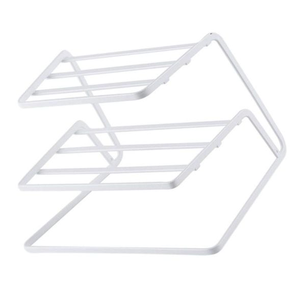

hooks & rails 1pc simple multi-layer drain rack iron dish bowl shelf kitchen supply white