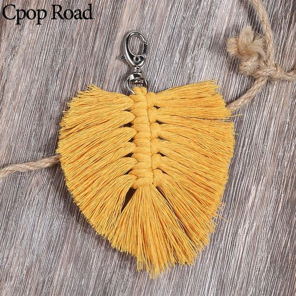 

keychains cpop boho macrame keychain fashion big handmade weave tassel hanging jewelry gift for friend mom drop 2021, Silver