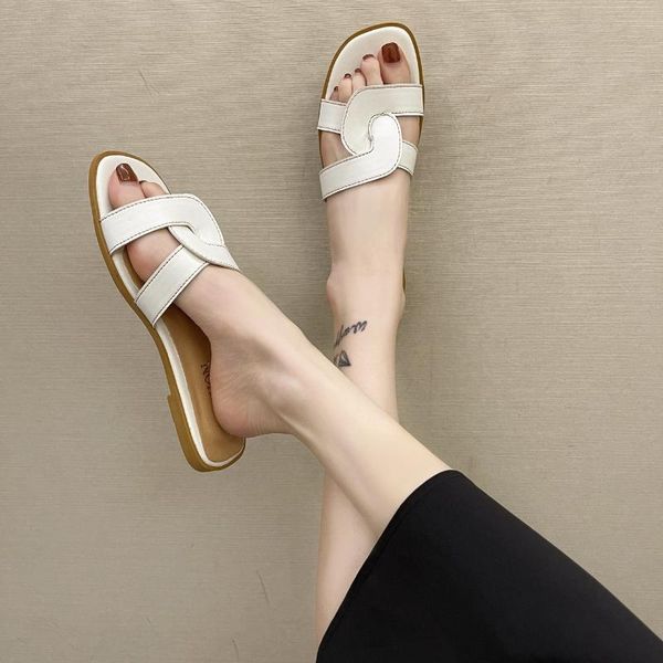 

summer women's slippers flat cross ladies beach sandals shoes comfortable outside woman slides sandales zapatillas de mujer, Black