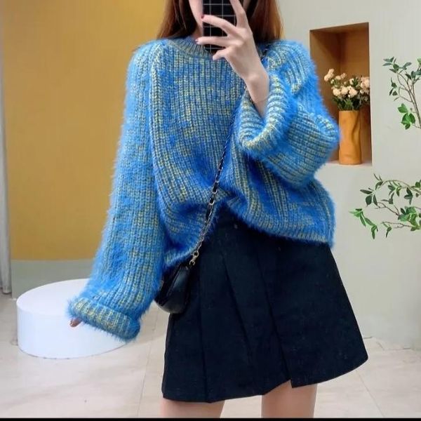 

women's sweaters autumn and winter style fashion temperament loose pullover sweater korean version of soft waxy back slit knit women, White;black