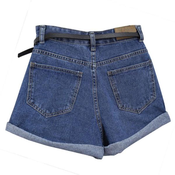 

women's shorts solid women retro jeans summer high waisted rolled denim jean with pockets w6, White;black