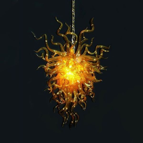 Lâmpadas de candelabro de ouro Luz de pingente creativo estilo europeu luxo LED moderno mão sopro de vidro de iluminação interior 50 por 80 cm