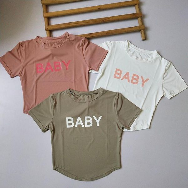 

yoga outfit gym naked letter pure desire sports t-shirt women's short sleeve tight thin running clothes quick drying fitness top