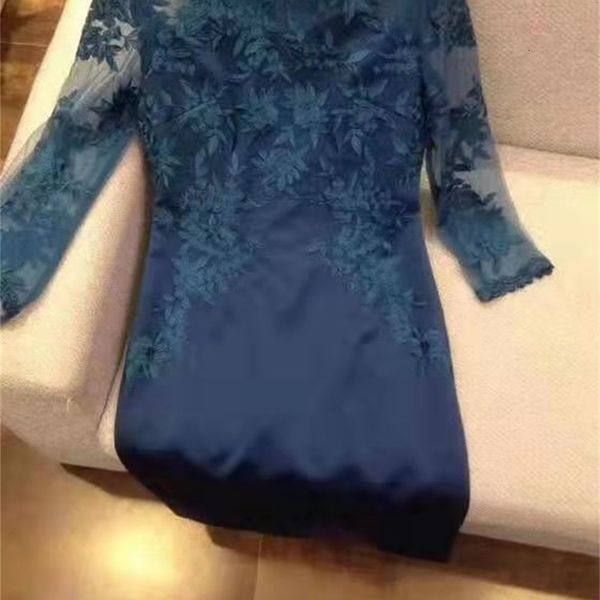 

dress bodycon sheath spring party vestidos special occasion women sheer mesh embroidery patchwork blue red dress xxxl, Black;gray