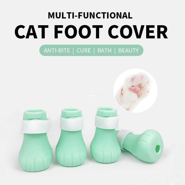 

cat foot cover bathing nail clippers anti-scratch silicone shoes pet supplies costumes