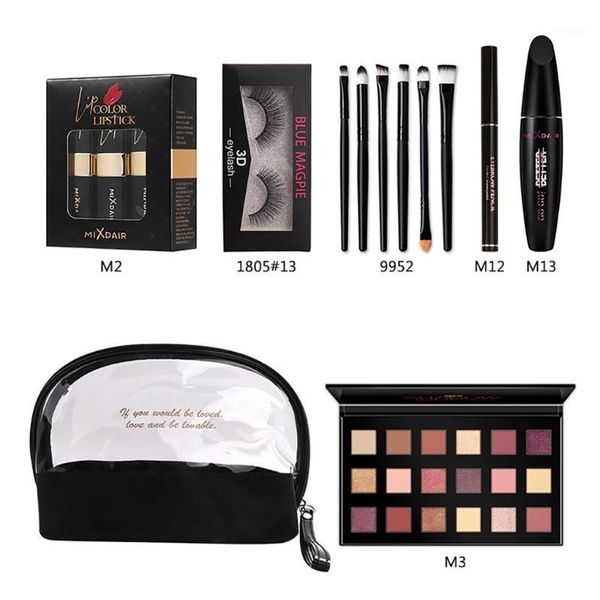 

bgvfivemakeup set lipstick false eyelashes mascara cream eyeshadow palette brushes kit comestic bag1
