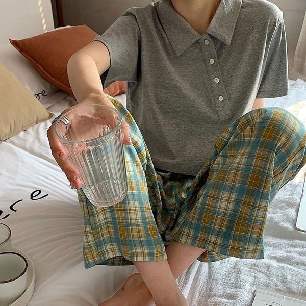 

women's pants & capris houzhou harajuku green plaid women korean fashion checked trousers for female high waist wide leg casual 2021 su, Black;white