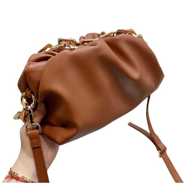 

unique retro designer bags women pleated cloud handbag purses hobo thick chain ladies ruched clutch bag fashion soft dumpling