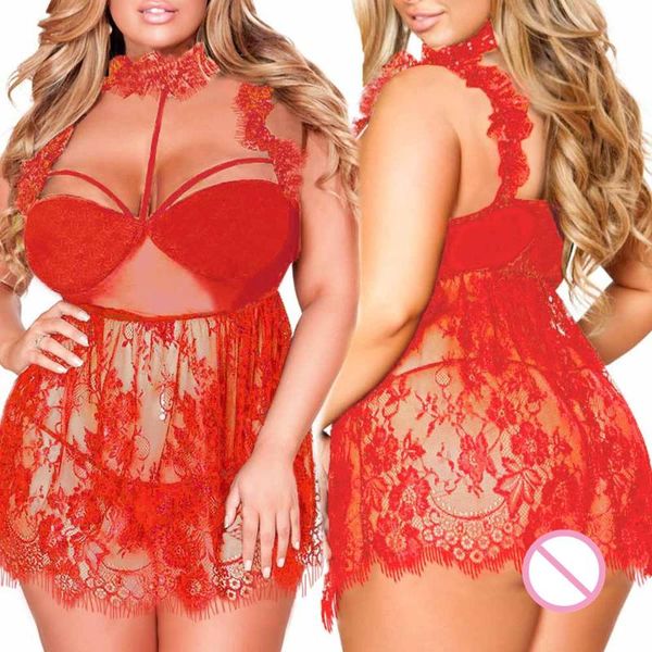

bras sets fashion homewear lace sleepwear women ladies beauty back see-through nightdress nightgown solid color xb50, Red;black