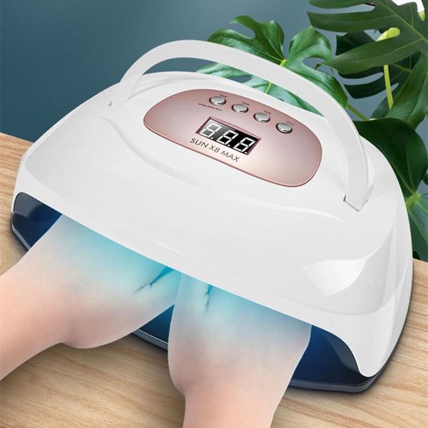 

nail dryers manicure lamp for drying nails x8 max two hands led 150w uv dryer gel sun