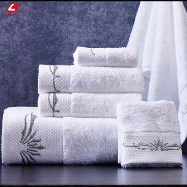 

towel summer white set 100% egyptain cotton big size bath beach 80*150cm silver embroidery face hand 2021 3pcs/set