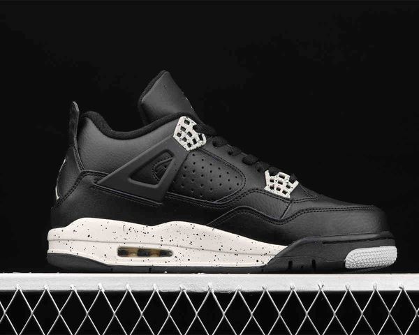 

black white jumpman 4 4s fashion shoe mens womens basketball shoesch0n