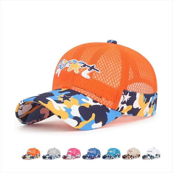 

Cool Mesh Children Kids Camouflage Baseball Cap Summer Breathable Snapback Hat Outdoor Sport Sun For Boy Girl, Blue;gray