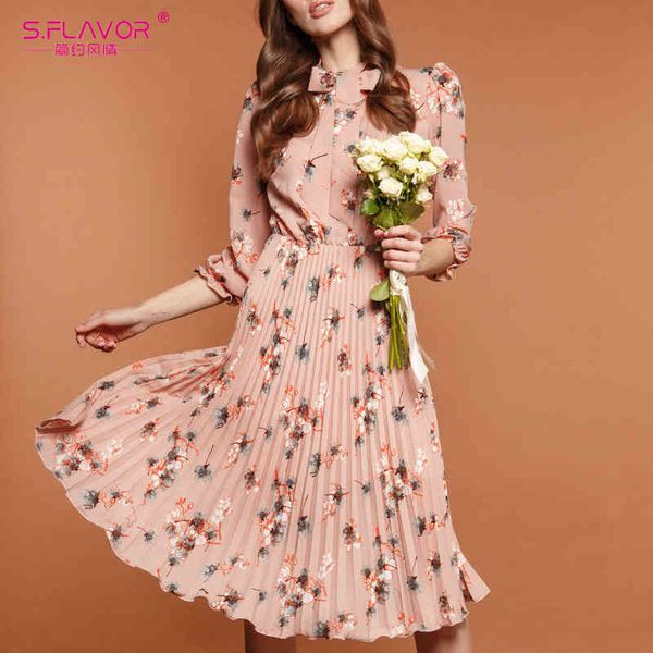

dresses pink flower print a-line summer elegant fashion party vestidos boho casual pleated midi dress for female, Black;gray