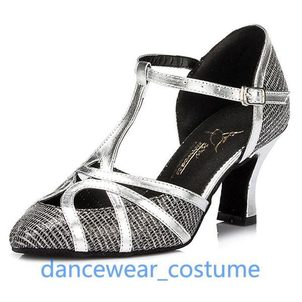 

sandals women professional tango ballroom latin dance shoes closed toe dancing salsa for ladies girls high heels us5-9 3co, Black