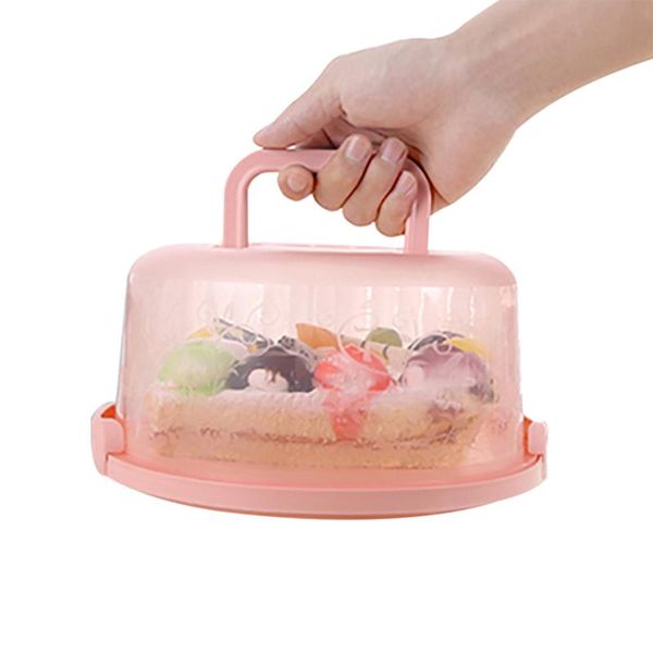 

storage bottles & jars cake box portable plastic round container dessert case cupcake fruits kitchen visible