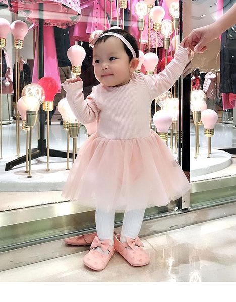 

baby long sleeve princess dress. girl's dresses, Red;yellow