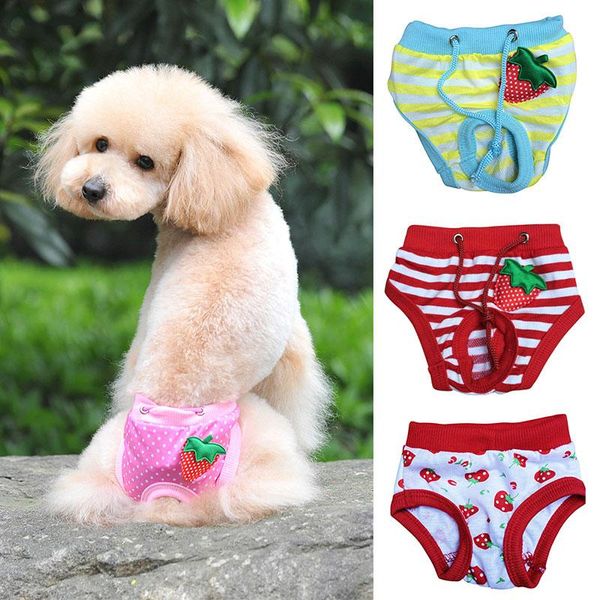 

dog apparel lovely female pet puppy sanitary striped panty pant short diaper underwear