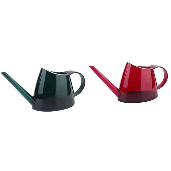

watering equipments 2 pcs can gardening household long mouth pot, green & red