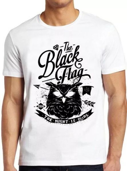 

the black owl flag bird vintage cool night gift tee t shirt 4091, White;black