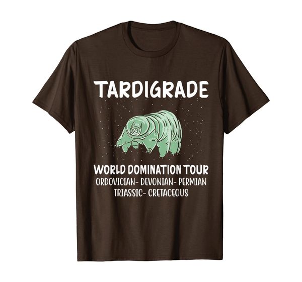 

world domination tour extinctions tardigrade gift water bear t-shirt, White;black