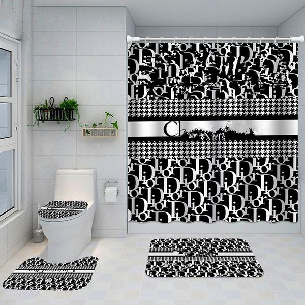 

printed classical design shower curtains waterproof bathroom supplies multifunctional partition luxury curtain bath door mat