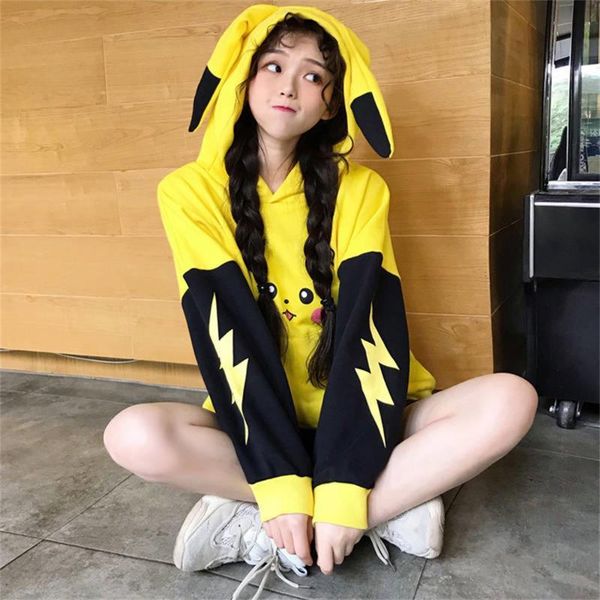 

women's hoodies & sweatshirts gothic hoodie sweatshirt spring women loose funny punk hip hop kawai girls oversize streetwear harajuku, Black