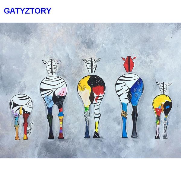 

paintings gatyztory diy painting by numbers cute animal handpainted oil paint canvas home decoration wall art picture digital