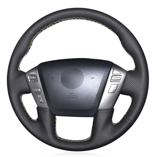 

steering wheel covers black pu faux leather diy car cover for armada nv cargo passenger (us) titan infiniti qx56 qx80