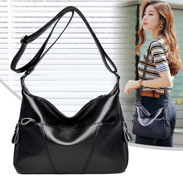 

luxury female shoulder bag designer soft pu leather bags for women crossbody messenger ladies vintage handbags totes